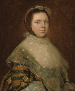 Ritratto di Elizabeth Prowse, a mezzo busto, in un vestito blu e oro da Thomas Gainsborough