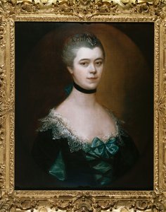 Ritratto della Contessa di Sussex, busto, in un vestito blu con rifiniture nere da Thomas Gainsborough