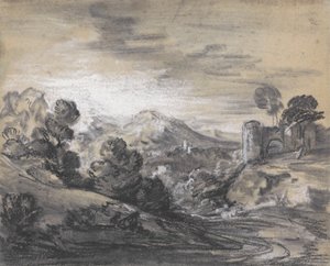 Paesaggio boscoso con castello da Thomas Gainsborough