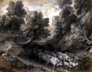 Paesaggio boscoso con bovini e capre, c.1768-72