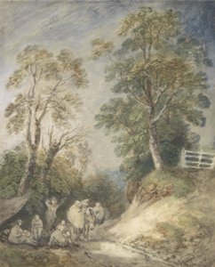 Paesaggio boscoso con accampamento di zingari, c.1760-65 da Thomas Gainsborough