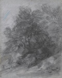 Paesaggio boscoso con pastore, mucche e cottage da Thomas Gainsborough