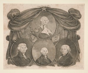 Stella americana, Washington, Jefferson, Madison e Adams da Thomas Gimbrede
