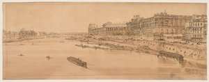 Una selezione di venti delle vedute più pittoresche di Parigi: Vista del Louvre e del Ponte delle Tuileries dal Pont Neuf da Thomas Girtin