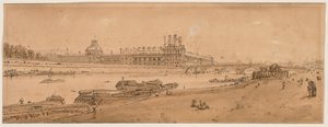 Una selezione di venti delle vedute più pittoresche di Parigi: Vista delle Tuileries e del ponte presa dal Quai d