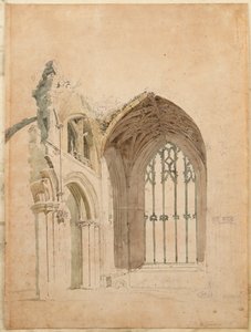 Abbazia di Melrose: La finestra orientale, c.1770s da Thomas Girtin