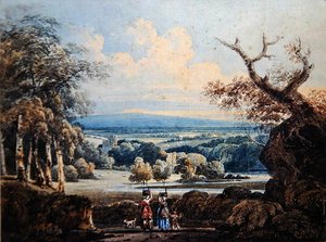 Vista del Castello di Arundel con Contadine in Primo Piano, c.1796 da Thomas Girtin