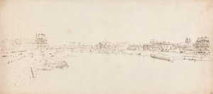 Veduta delle Tuileries e del ponte presa dal Pont de la Concorde da Thomas Girtin