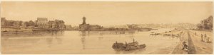 Veduta del villaggio di Chaillot dal Pont de la Concorde: tavola 17 da Thomas Girtin