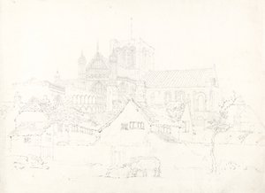 Cattedrale di Winchester, da nord-est, c.1795 da Thomas Girtin
