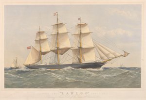 Clipper Ship Lahloo, 799 tonnellate, preparandosi a sbarcare il pilota al largo degli Owers da Thomas Goldsworth Dutton