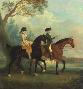 Marcia Pitt e suo fratello George Pitt, poi secondo barone Rivers, che cavalcano nel parco di Stratfield Saye House, Hampshire