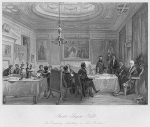 Barber Surgeons Hall. La compagnia ammette un nuovo membro, c1841 da Thomas H. Ellis