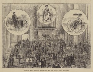 Esposizione di biciclette e tricicli al Municipio di Holborn da Thomas Harrington Wilson