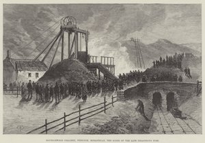Mauricewood Colliery, Penicuik, Midlothian, scena del recente disastroso incendio da Thomas Harrington Wilson
