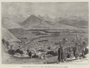 Il Bala Hissar e la città di Kabul, dalla parte superiore della cittadella