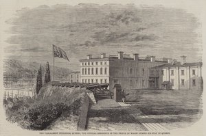 Gli edifici del Parlamento, Quebec, la residenza ufficiale del Principe di Galles durante il suo soggiorno a Quebec da Thomas Harrington Wilson