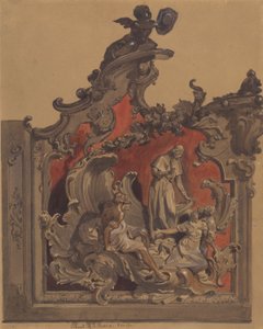 Scuola di San Rocco, Venezia: Studio per decorazione curva da Thomas Hartley Cromek