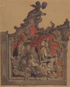 Scuola di San Rocco, Venezia, studio di decorazione curva da Thomas Hartley Cromek