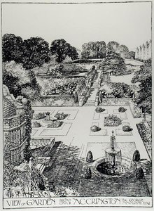 Vista del giardino, Broad Oak, Accrington, da 