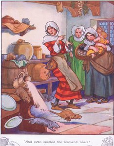 E ha anche rovinato le chiacchierate delle donne (litografia a colori) da Thomas Heath Robinson
