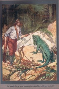 Alla fine fui abbastanza vicino da raggiungerlo con il mio interruttore (litografia a colori). da Thomas Heath Robinson