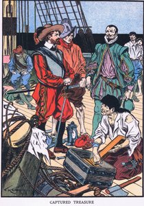 Tesoro catturato (litografia a colori) da Thomas Heath Robinson