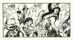 Morte di Leonida (litografia) da Thomas Heath Robinson