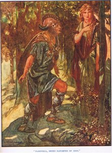 Addio fiera figlia di Odino (litografia) da Thomas Heath Robinson