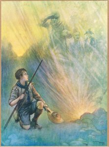 Eroi del passato, illustrazione da "Newnes Pictorial Book of Knowledge" (litografia a colori)