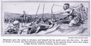 Come Alessandro conquistò il suo impero: Dario, re di Persia, ammassa un grande esercito che viene sconfitto dai macedoni nel 334 a.C., 1950 ca. da Thomas Heath Robinson