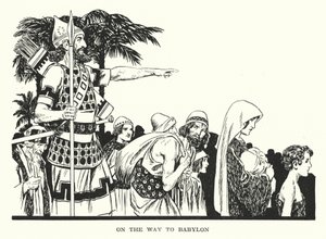 Sulla via di Babilonia (litografia) da Thomas Heath Robinson
