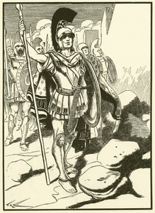 I Greci davanti a Troia (incisione) da Thomas Heath Robinson