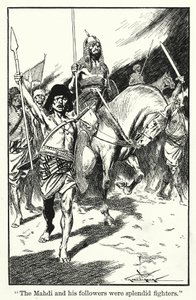 "Il Mahdi e i suoi seguaci erano splendidi combattenti" (litografia) da Thomas Heath Robinson