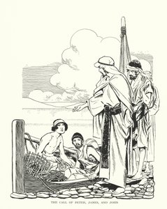 La chiamata di Pietro, Giacomo e Giovanni (litografia) da Thomas Heath Robinson