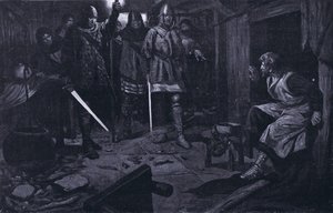 La cattura di William Wallace AD1305 (litografia) da Thomas Heath Robinson