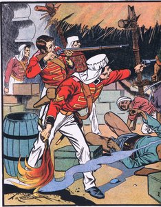 La distruzione della rivista a Delhi (litografia a colori) da Thomas Heath Robinson