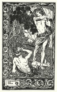 Teseo e Sinis (litografia) da Thomas Heath Robinson