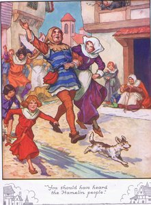 "Avreste dovuto sentire gli abitanti di Hamelin" (litografia a colori) da Thomas Heath Robinson