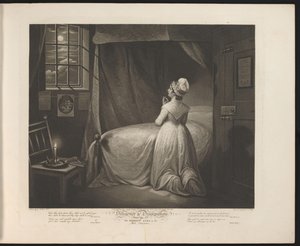 Serva modesta che prega nella sua camera da letto da Thomas Hellyer