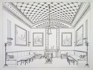 Salotto, illustrazione da Household Furniture and Interior Decoration da Thomas Hope