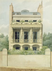 Vista del retro della casa di Henry Phillip Hope verso Hyde Park in Seymour Place, 1818 da Thomas Hope
