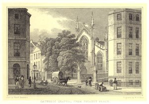 Cappella cattolica, da Picardy Place da Thomas Hosmer (after) Shepherd