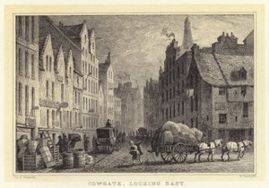 Cowgate, vista verso est (incisione) da Thomas Hosmer (after) Shepherd