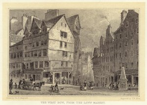 Il West Bow, dal Lawn Market da Thomas Hosmer (after) Shepherd