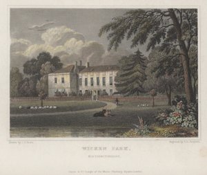 Wicken Park, Northamptonshire (incisione colorata) da Thomas Hosmer (after) Shepherd