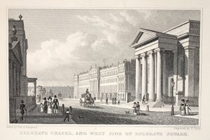 Cappella di Belgrave e lato ovest di Belgrave Square, da 