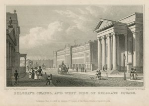 Cappella di Belgrave e il lato ovest di Belgrave Square da Thomas Hosmer Shepherd