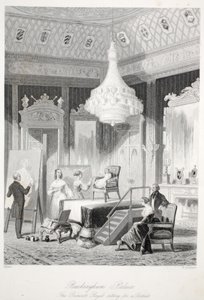 Buckingham Palace - La Principessa Reale posa per un ritratto, da Interni di Londra con i loro costumi e cerimonie pub. Joseph Mead, Londra, c.1843