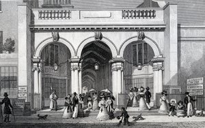 Burlington Arcade, Piccadilly, inciso da William Tombleson, 1828